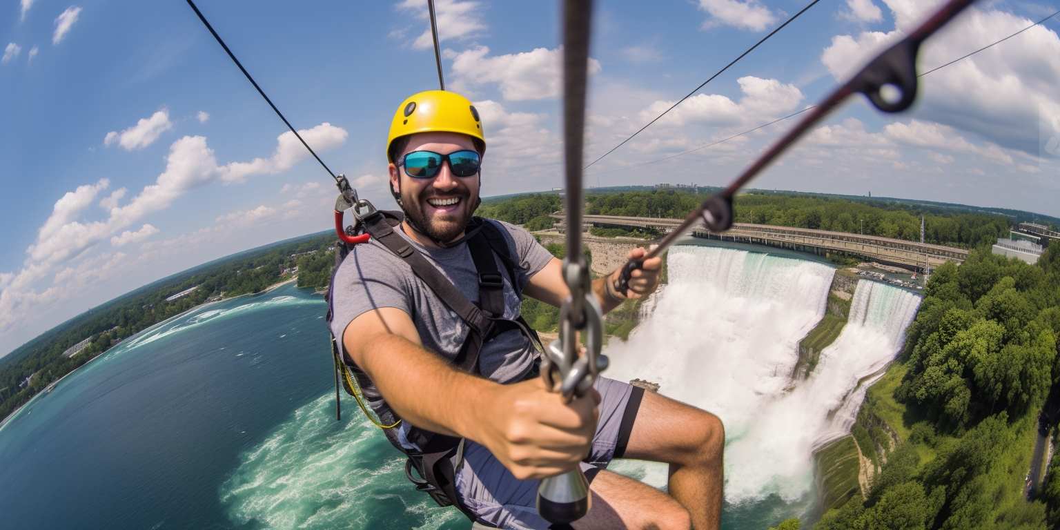 Bucurați-vă de aventura cu tiroliana la Cascada Niagara din Canada