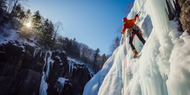 Inițiere în escalada pe gheață la Mont-Tremblant