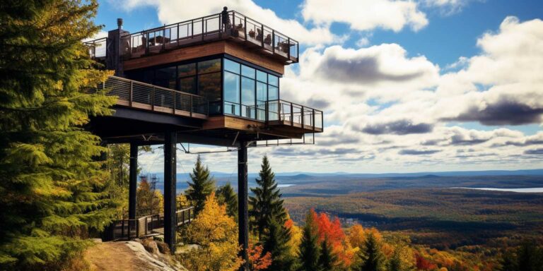 Vârful copacilor și observatorul din Mont-Tremblant: O perspectivă unică asupra Munților Laurențian și Mont-Tremblant